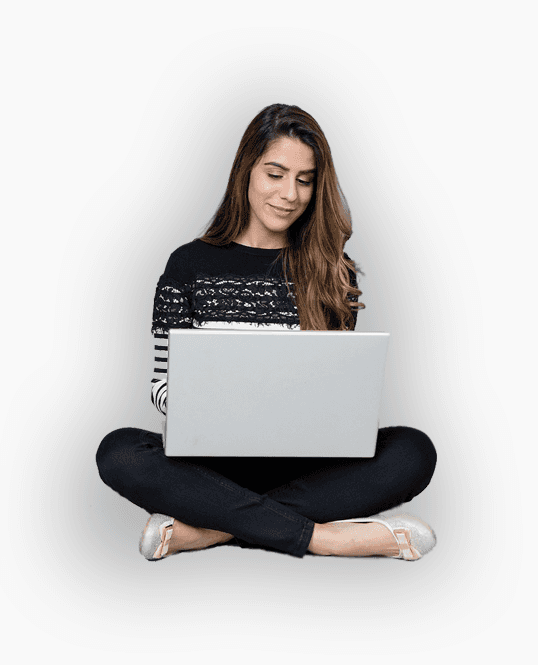 Student studying with a laptop