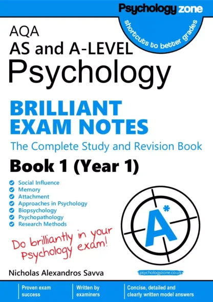 AS/A-Level AQA Psychology BRILLIANT Exam Notes: Year 1